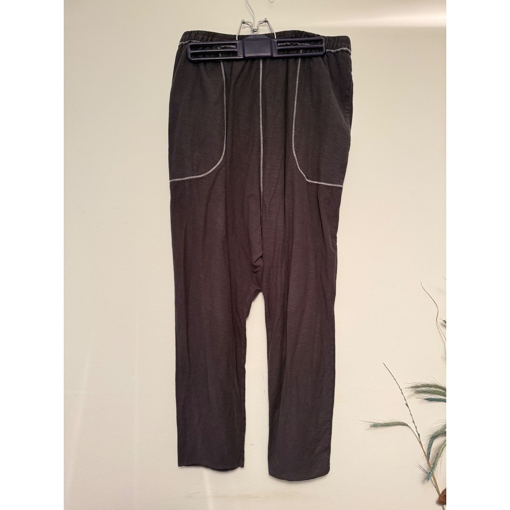 Intimately Free People Womens Charcoal‎ Slub Knit Contrast Stitch Lounge Pants